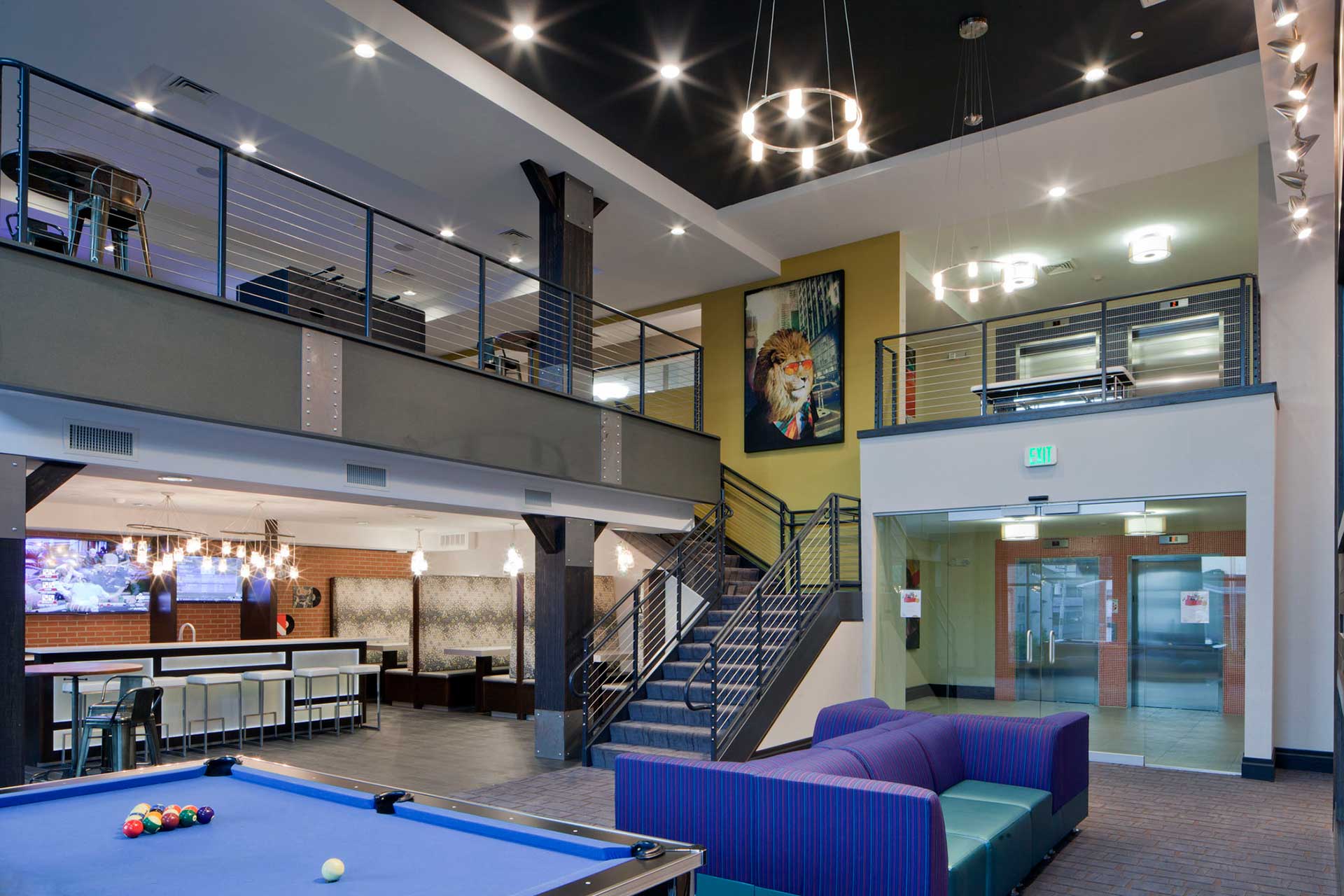 Common area at Campus Circle student apartments