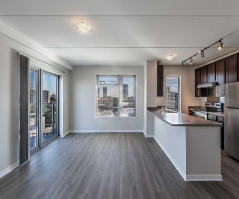 Kitchen and living space at Clybourn 1200