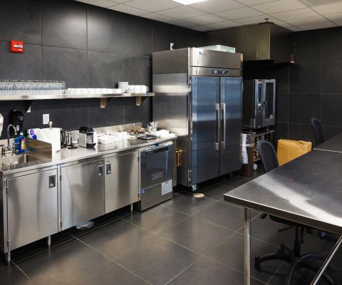 Kitchen area at DO & CO Chicago catering facility