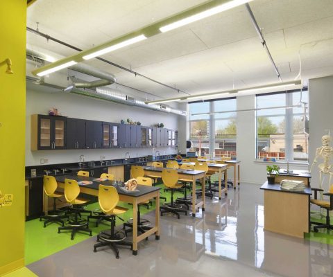 Science lab at Instituto Health Sciences Career Academy