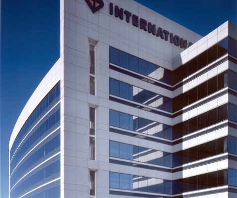 Precast and tinted glass exterior at International Truck & Engine headquarters