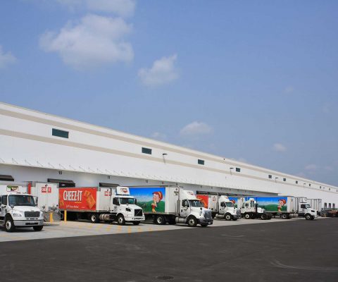 Loading docks at Kellogg’s distribution center