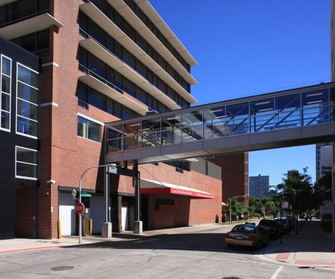 Pedestrian bridge at Lakeshore Medical Center