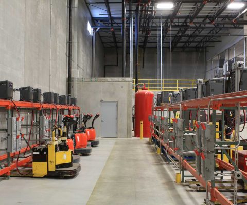Interior of PPG Industries distribution facility