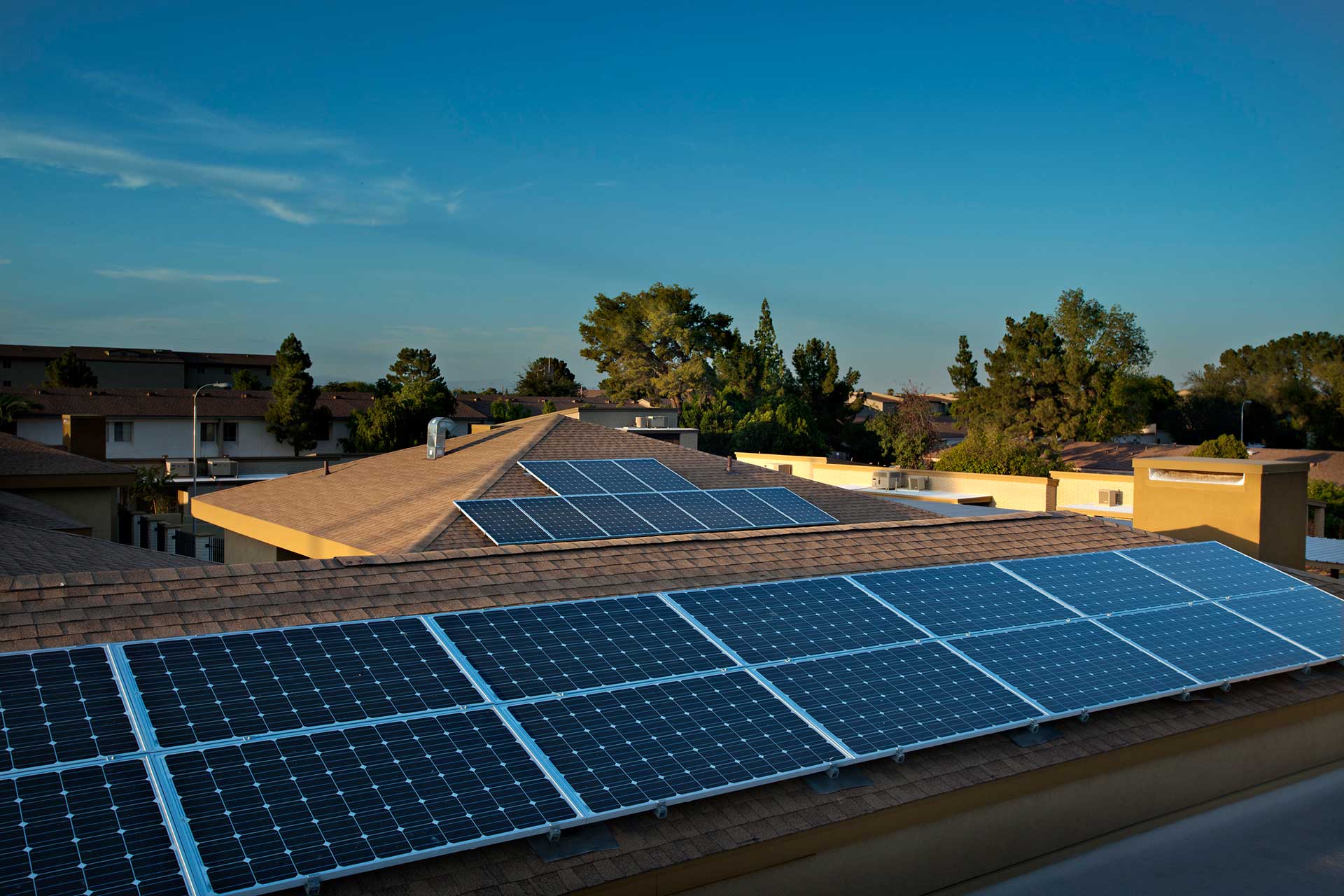 Roof top solar panels at Sarah’s Place at Glencroft