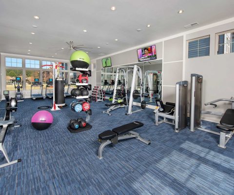 Fitness center at Solstice Apartments