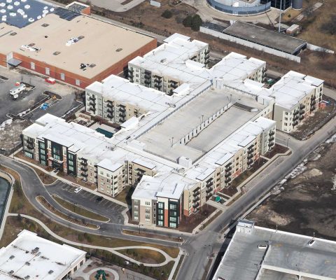 Aerial view of Tapestry Glenview apartment residence