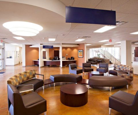 Reception area at the Southeast VA Clinic